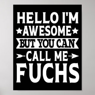 Fuchs Nachname Ruf Fuchs Familie Team Nachname Poster