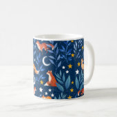 Fuchs Nachtwald Himmelsnahtloses Muster Kaffeetasse (VorderseiteRechts)