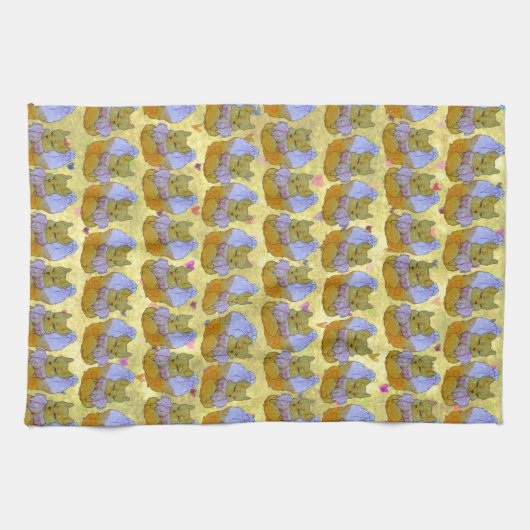 Fuchs namens Dice Geschirrtuch (Horizontal)