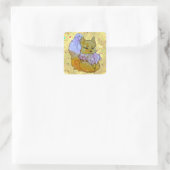 Fuchs namens Dice Quadratischer Aufkleber (Tasche)