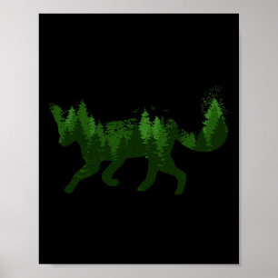 Fuchs Natur Wald Camping Wandern Jäger Outdoor Gi Poster