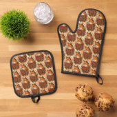 Fuchs Ofenhandschuh & Topflappen-Set (Oben Unten)