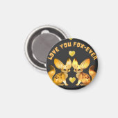 Fuchs-Paar-Valentins-Kunst Magnet (Vorderseite/Rückseite)