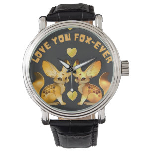Fuchs-Paar-Valentinstag-Kunst Armbanduhr