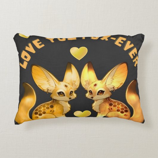 Fuchs-Pärchen Valentins-Art Dekokissen (Vorderseite)