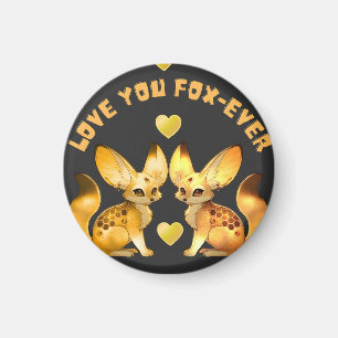 Fuchs-Pärchen Valentins-Art Magnet