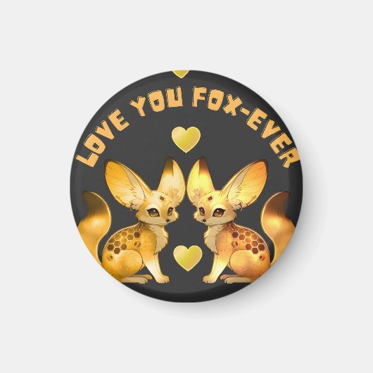 Fuchs-Pärchen Valentins-Art Magnet (Vorne)