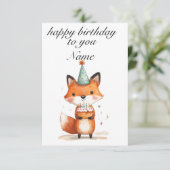 Fuchs Party Geburtstagskarte Einladung (Stehend Vorderseite)