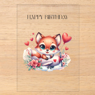 Fuchs-Pilot Geburtstag Acryleinladungen