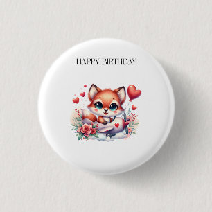 Fuchs-Pilot Geburtstag Button