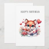 Fuchs-Pilot-Geburtstag Einladung (Vorne/Hinten)