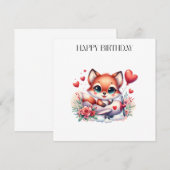 Fuchs-Pilot-Geburtstag Einladung (Vorne/Hinten)