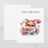 Fuchs-Pilot-Geburtstag Einladung (Vorne/Hinten)