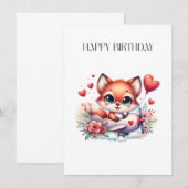 Fuchs-Pilot-Geburtstag Einladung (Vorne/Hinten)