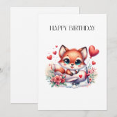 Fuchs-Pilot-Geburtstag Feiertagskarte (Vorne/Hinten)