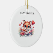 Fuchs-Pilot-Geburtstag Keramik Ornament (Rechts)