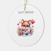 Fuchs-Pilot-Geburtstag Keramik Ornament (Links)
