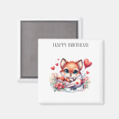 Fuchs-Pilot-Geburtstag Magnet (Vorderseite/Rückseite)