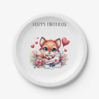 Fuchs-Pilot-Geburtstag Pappteller