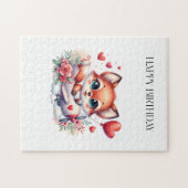 Fuchs-Pilot-Geburtstag Puzzle (Horizontal)
