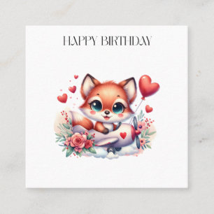 Fuchs-Pilot-Geburtstag Quadratische Visitenkarte