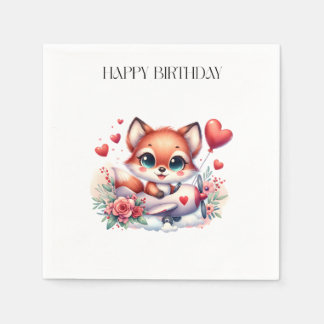Fuchs-Pilot-Geburtstag Serviette