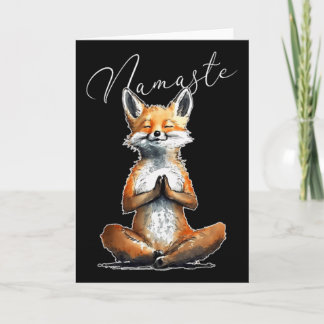 Fuchs Power Yoga Lehrer Tier Humor Namaste Karma  Karte