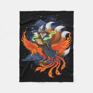Fuchs Reitet Phoenix Anime Ukiyo-e Mythologie Japa Fleecedecke