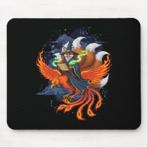 Fuchs Reitet Phoenix Anime Ukiyo-e Mythologie Japa Mousepad