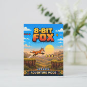 Fuchs, Retro-8-Bit-Pixelkunst Postkarte (Stehend Vorderseite)