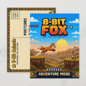 Fuchs, Retro-8-Bit-Pixelkunst Postkarte (Vorne/Hinten)