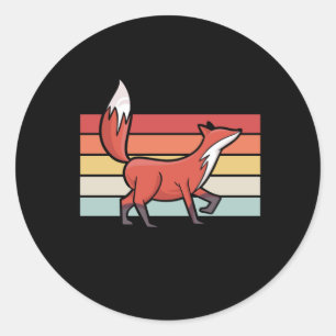 Fuchs Retro Vintage Runder Aufkleber
