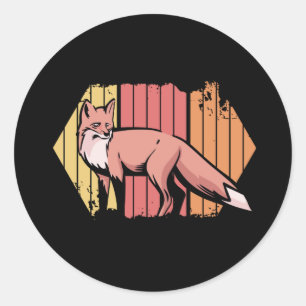 Fuchs Retro Vintage Runder Aufkleber