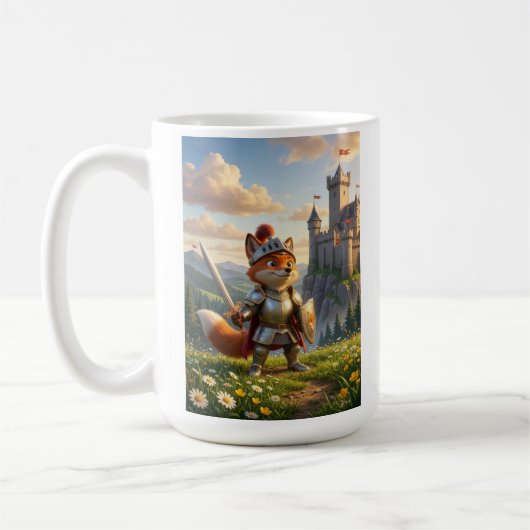 Fuchs-Ritter-Kinder-Cartoon Kaffeetasse (Links)