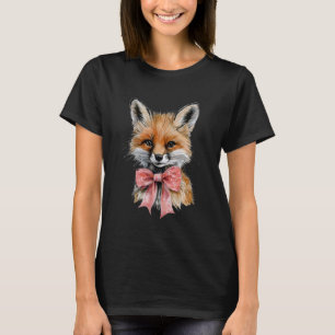 Fuchs Rosa Kokette Schleife Zierliche Schleife Süß T-Shirt
