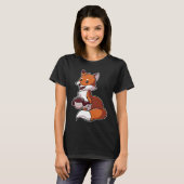 Fuchs Rotfuchs trinken Kaffeebohnen T-Shirt (Vorne ganz)