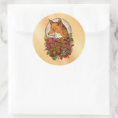 Fuchs Runder Aufkleber (Tasche)
