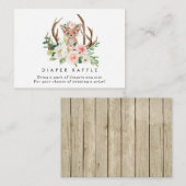 Fuchs rustikale Blumenkarte Windeln Raffelumhüllun Begleitkarte (Vorne/Hinten)