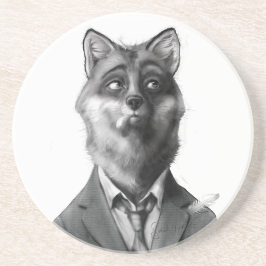 Fuchs Sandstein Getränkeuntersetzer (Vorderseite) (Vorne)