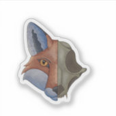 Fuchs-Schädel-Aufkleber Aufkleber (Vorderseite)
