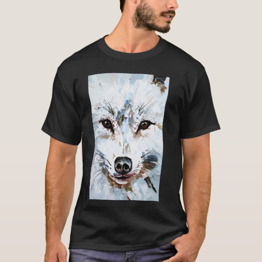 Fuchs Schnee Fuchs Malerei T-Shirt (Vorderseite)