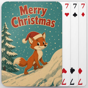 Fuchs-Schneebank-Tier-Weihnachten Spielkarten