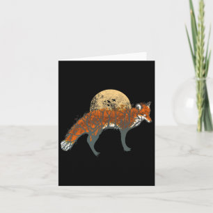 Fuchs Schönes Tier Herbst Baum Wald Vintage Fuchs Karte