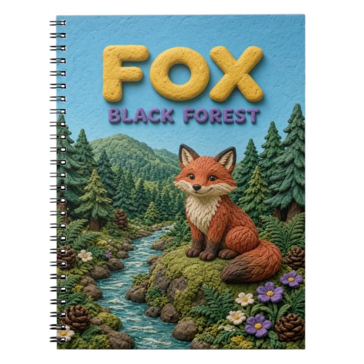 Fuchs Schwarzwald Modern KlayKoo Notizblock (Vorderseite)
