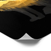 Fuchs-Silhouette Berg Wald Kinder Natur Poster (Ecke)