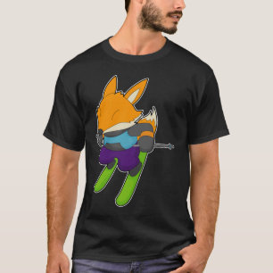 Fuchs Skifahrer Ski Wintersport T-Shirt