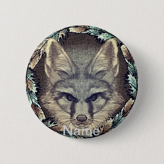Fuchs-Skizze Button (Vorderseite)