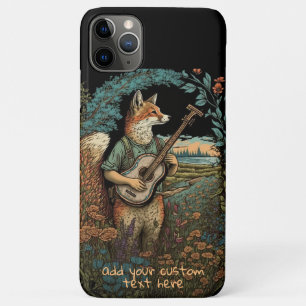 Fuchs spielt Gitarre Wildblumen Cottagecore Maßanf Case-Mate iPhone Hülle