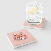 Fuchs-Stein-Coaster Steinuntersetzer (Seitenansicht)