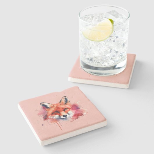 Fuchs-Stein-Coaster Steinuntersetzer (Seitenansicht)